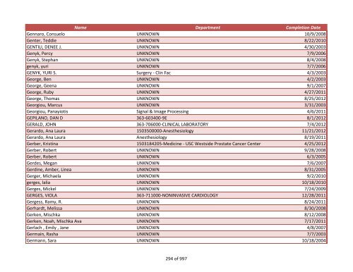 Name Department Completion Date 042970, James UNKNOWN 2/4 ...