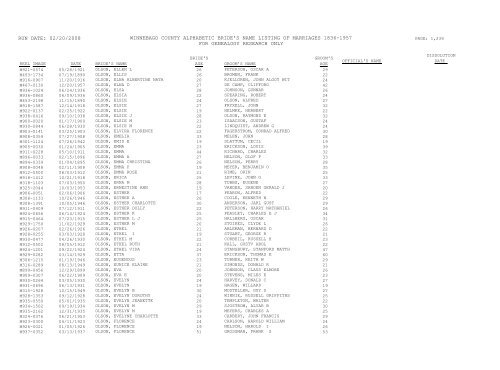 Marriage Records - Brides - ComPortOne