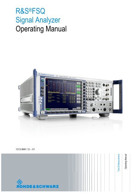 R&S FSQ Signal Analyzer - Rohde & Schwarz