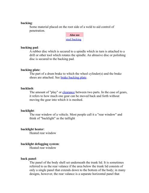 DICTIONARY OF AUTOMOTIVE TERMS - Profile Pictures for ...