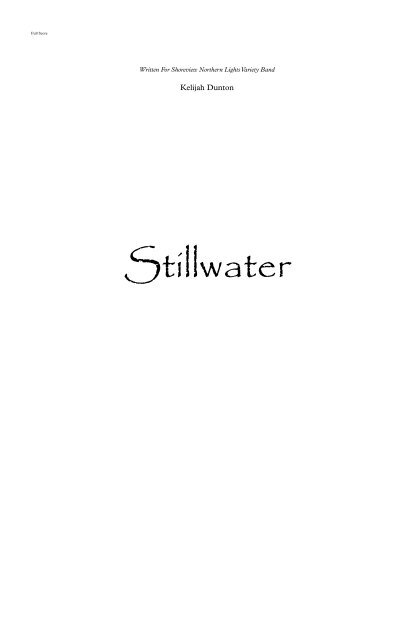 Stillwater For Wind Ensemble S Score