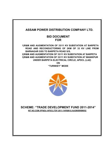 Trade Development Fund 2011 2014 Www Apdcl Gov In