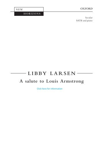 Libby Larsen A Salute to Louis Armstrong