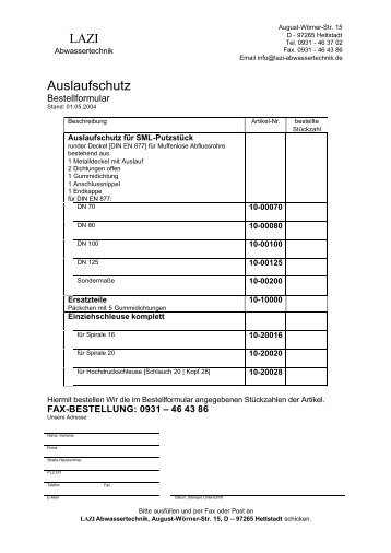 LAZI Auslaufschutz - bei der Firma Lazi-Abwassertechnik GmbH