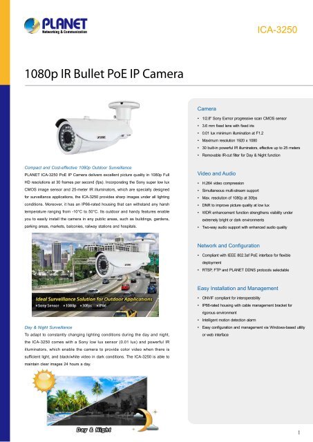 PLANET_Datasheet_IR-Bullet-PoE-IP-Camera-ICA-3250_2018_EN