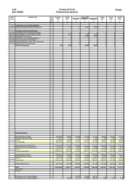 Haushalt der StädteRegion Aachen 2020 - Dezernat V - Bildung, Jugend und Strukturentwicklung