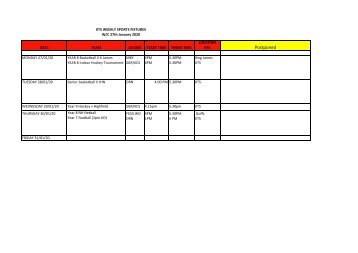 WEEKLY FIXTURES 27thJan2020