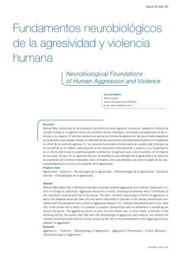 Fundamentos neurobiológicos de la agresividad y violencia humana - A Salaberri