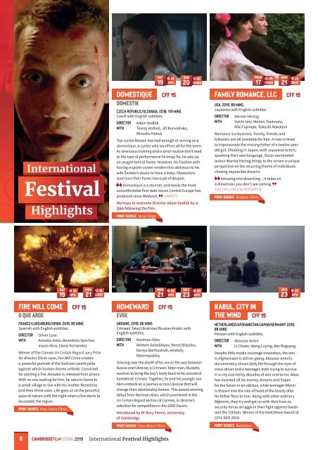 Cambridge Film Festival 2019 Brochure