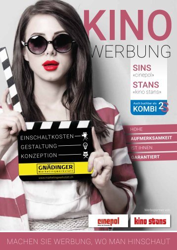 Flyer Kinowerbung Cinepol Sins und Kino Stans
