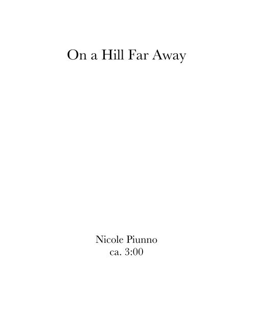 On a Hill Far Away 