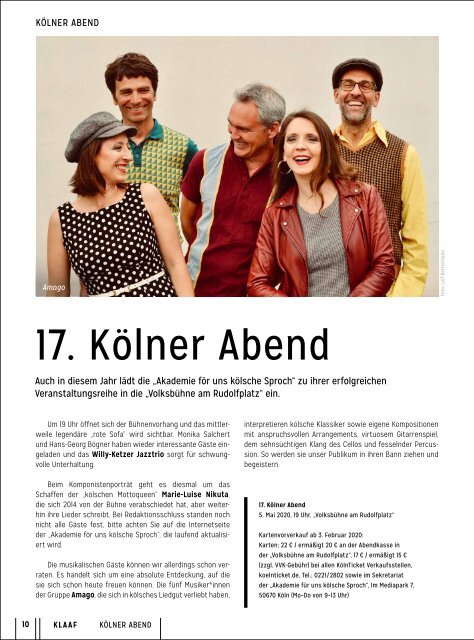 KLAAF Das kölsche Magazin Feb-Juli 2020