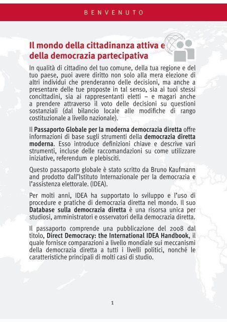 Global Passport to Modern Direct Democracy, Italian edition