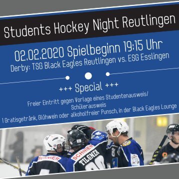 TSG Eishockey Reutlingen Students Hockey Night 