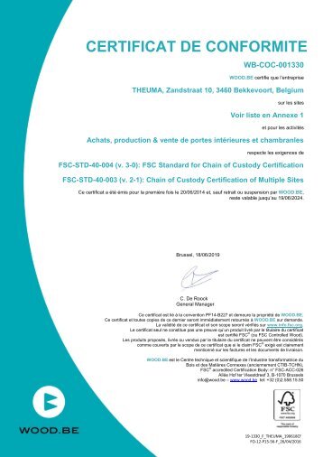 Theuma FSC certificat FR