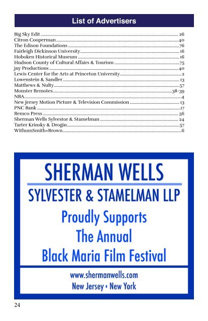 2020 39th Season Black Maria Film Festival Program