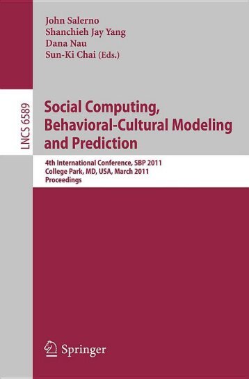 Social Computing, Behavioral-Cultural Modeling and Prediction ...