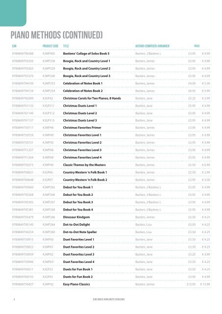 Kjos Music Highlights Catalogue