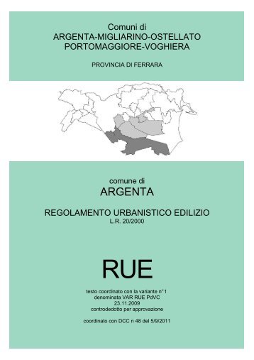 regolamento urbanistico-edilizio - Comune di Argenta