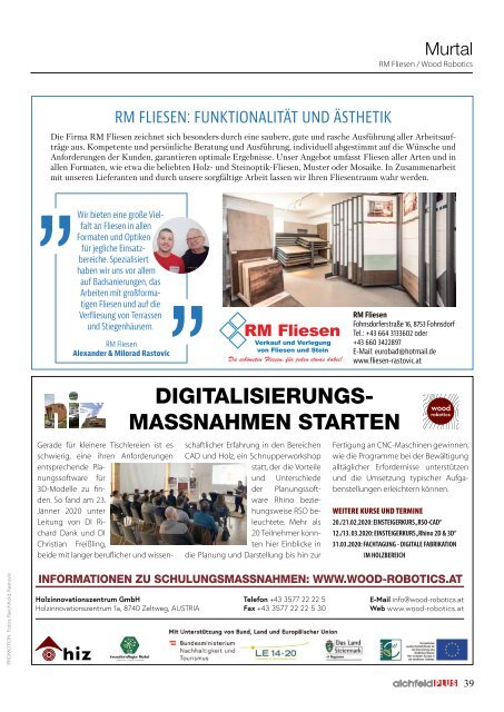 Aichfeld Plus Magazin Februar 2020