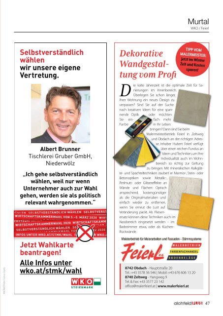 Aichfeld Plus Magazin Februar 2020