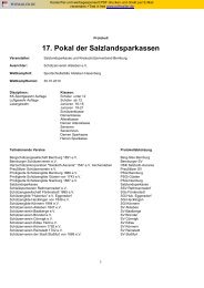 17. Pokal der Salzlandsparkassen - Kreisschützenverband Bernburg