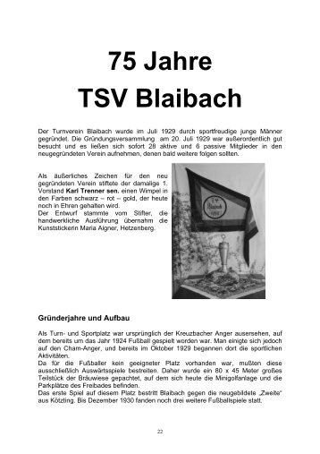 75 Jahre TSV Blaibach
