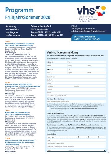 VHS Wendelstein - Frühjahr-Sommer 2020