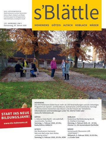 s'Blättle Nr. 5 - Do, 30. Jänner 2020