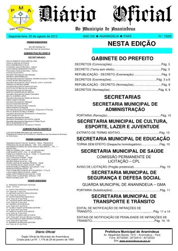 Diário Oficial - Prefeitura de Ananindeua