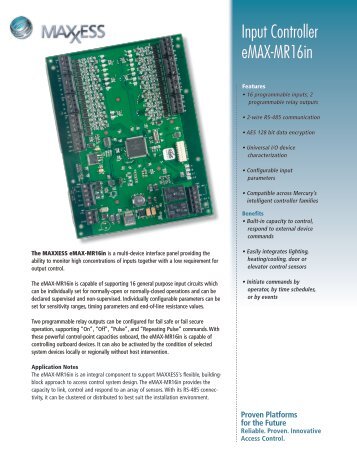 Input Controller eMAX-MR16in - Maxxess Systems Inc.