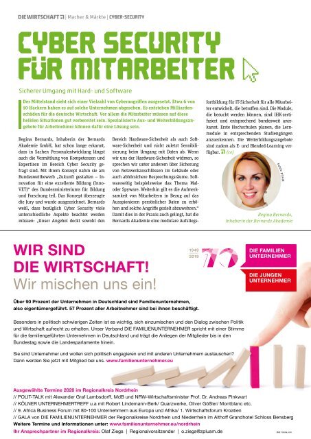 Die Wirtschaft Köln Ausgabe 08 / 2019