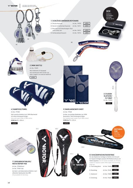 VICTOR Badminton Katalog 2020/21