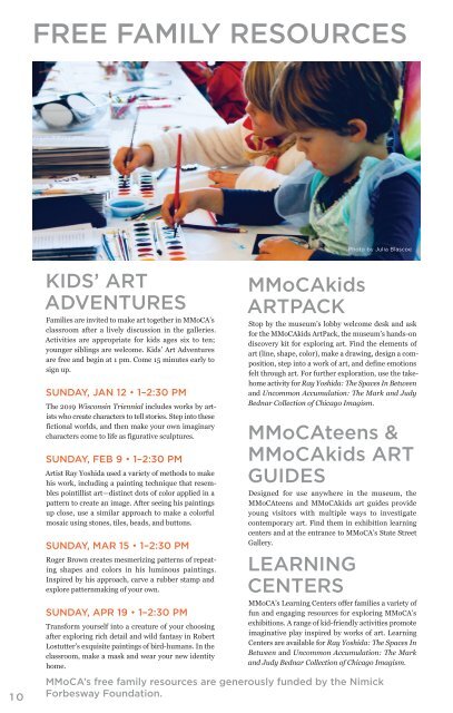 MMoCA Winter 2020 newsletter