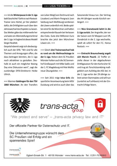 nullsechs Stadionmagazin - Heft 7 2019/20