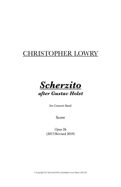 Lowry - Scherzito after Gustav Holst 