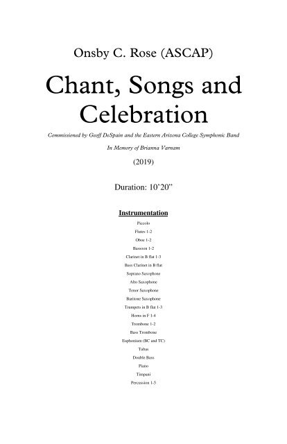 Chant Songs and Celebration 