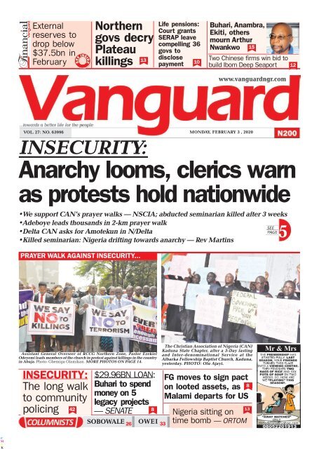 03022020 - INSECURITY: Anarchy looms, clerics warn as protests hold nationwide