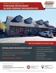 FOR SALE:  ESTABLISHED RESTAURANT & BAR $199,000