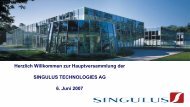 Präsentation - Singulus Technologies AG