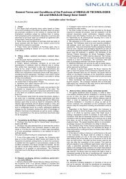 General Terms and Conditions of the Purchase of SINGULUS ...