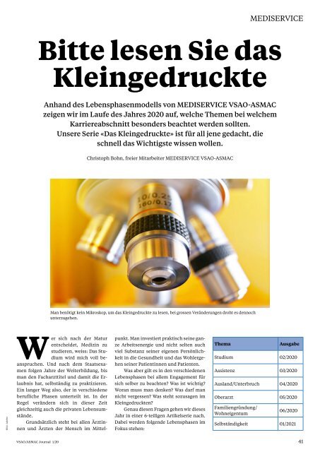 VSAO JOURNAL Nr. 1 - Februar 2020