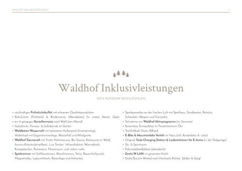 Preisliste Hotel Waldhof
