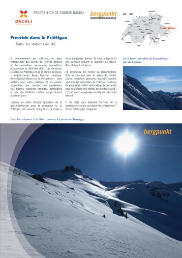 Proposition de la sortie 02.2020 - Freeride dans le Prättigau