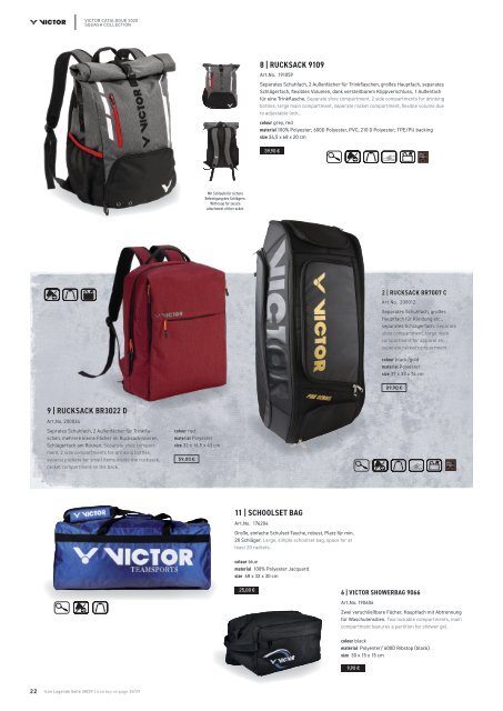 VICTOR Squash Katalog 2020/21