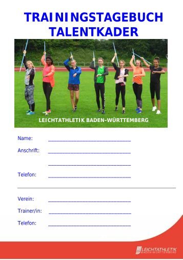 Trainingstagebuch Leichtathletik Baden-Württemberg 2020