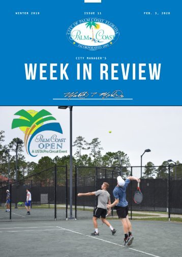City of Palm Coast Week in Review - Issue 11 - Feb. 3 - 2020