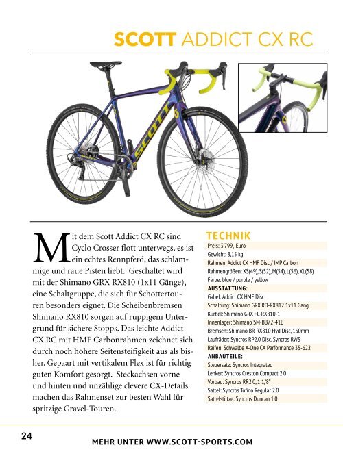 Scott addict sale cx rc bike