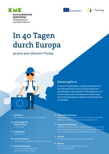 eTwinning-Projektkit "In 40 Tagen durch Europa"