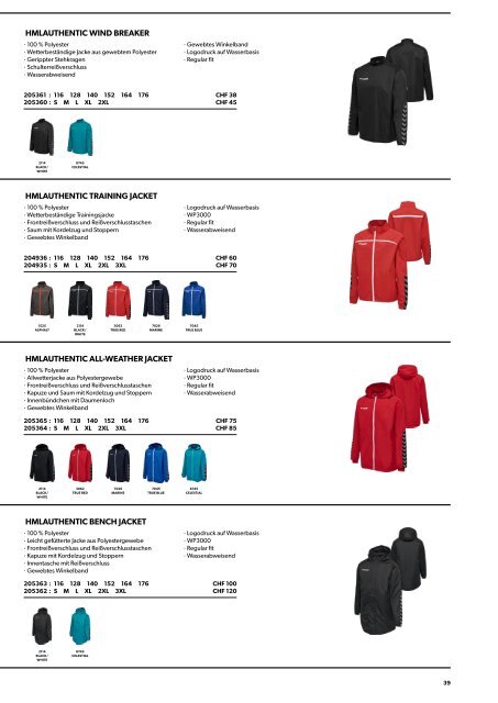 Hummel Katalog 2020 CHF